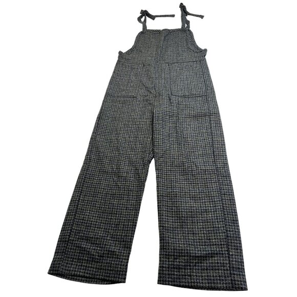 Jo Sephine Tie Shoulder Jumpsuit in Black Houndstooth - Picture 1 of 3